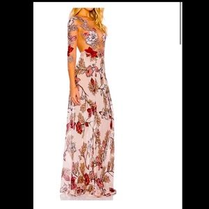 For Love & Lemons silk dress, maxi stunning and sheer